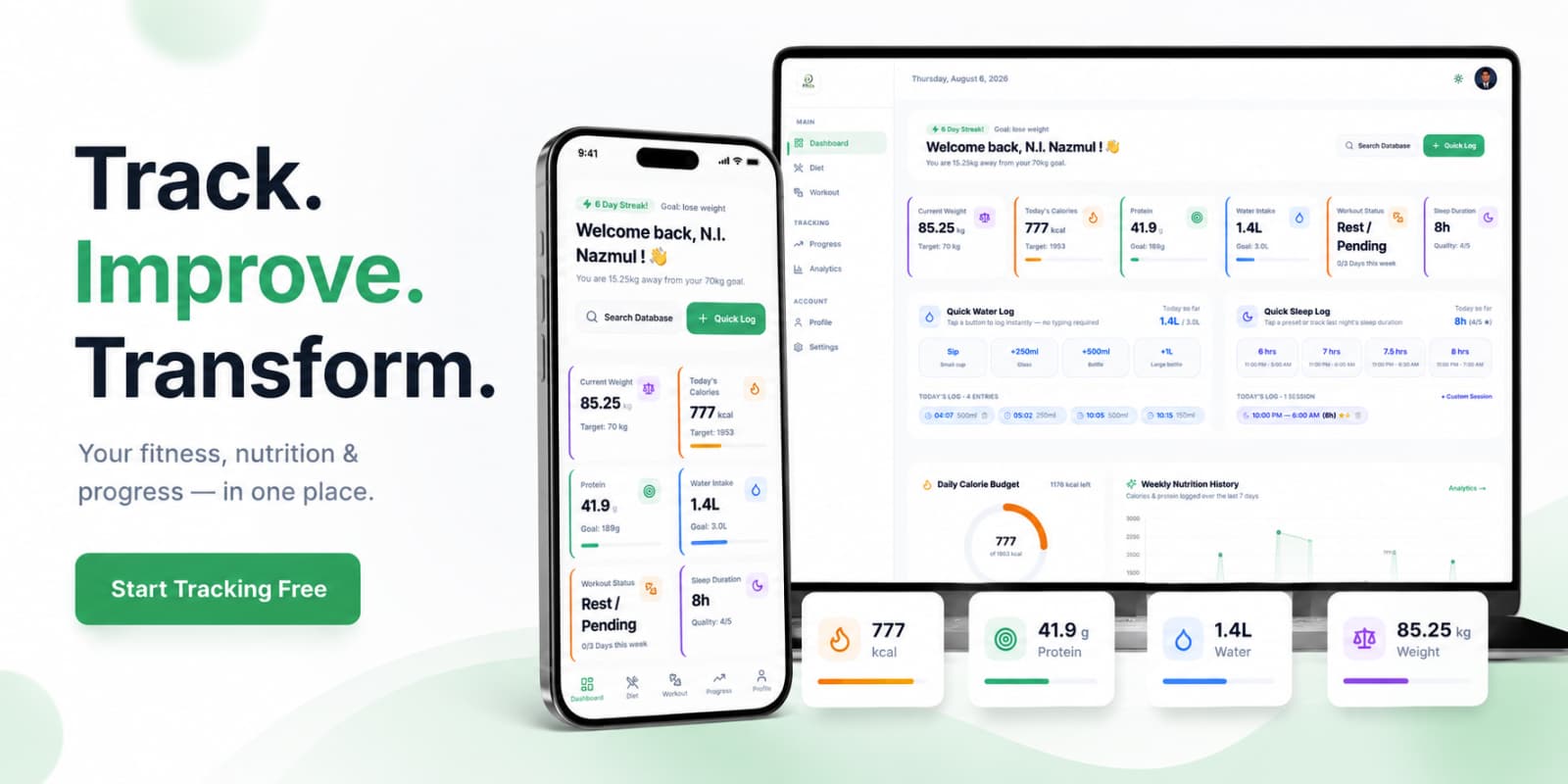 FitOS fitness and nutrition tracker